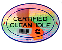 No Idle Certification Sticker